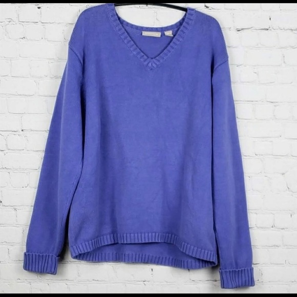 Nordstrom Vintage-Look Heavy Knit Violet Sweater - Picture 3 of 4